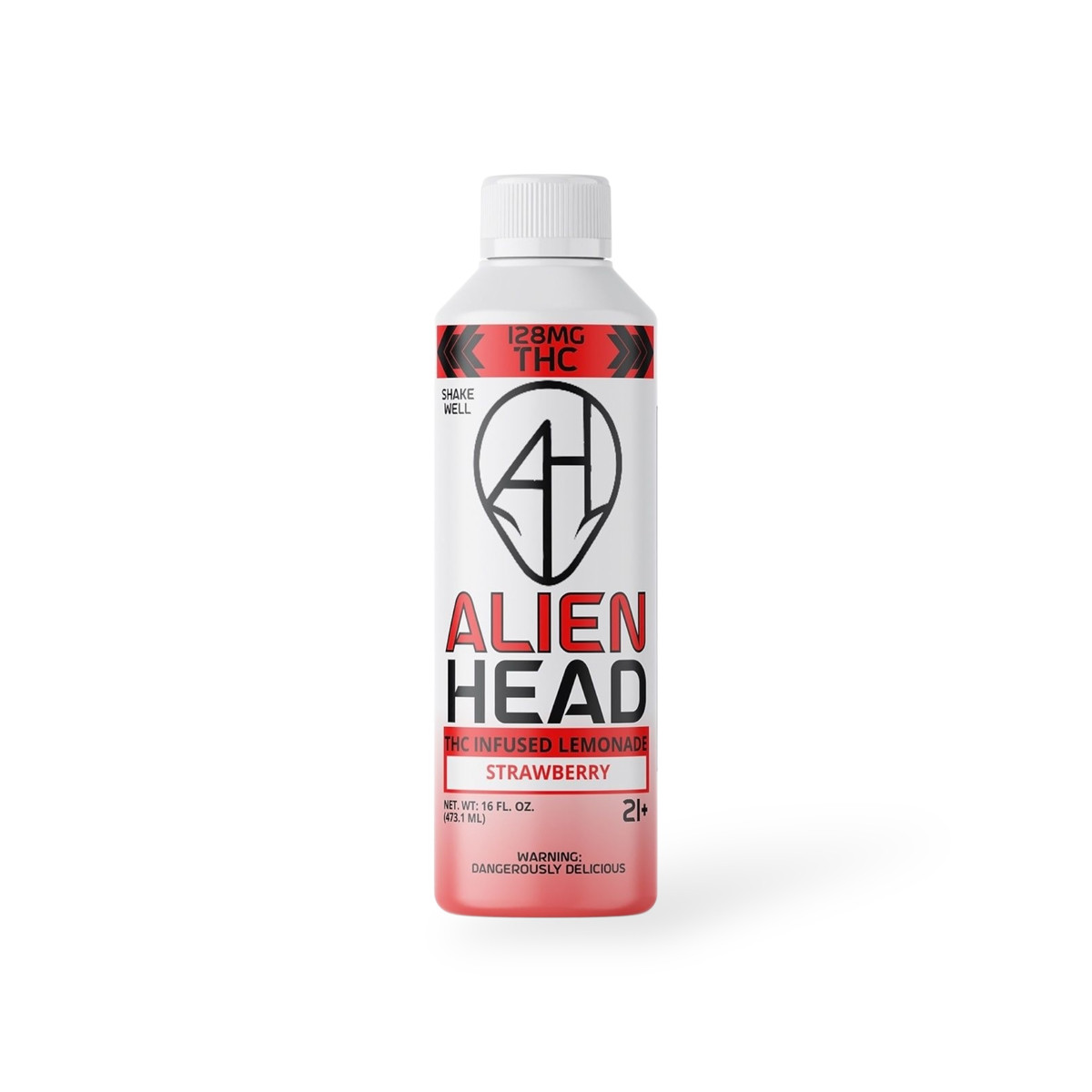 Alien Head Delta-9 THC Lemonade — 128mg Alien Head Delta-9 THC Lemonade — Strawberry