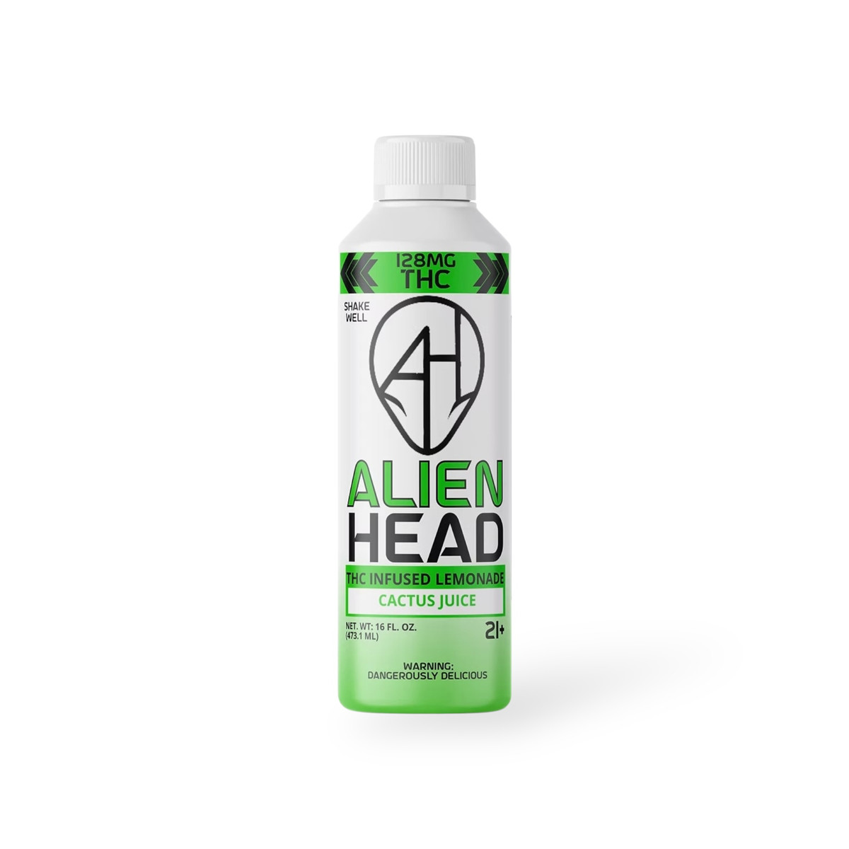 Alien Head Delta-9 THC Lemonade — 128mg Alien Head Delta-9 THC Lemonade — Cactus Juice