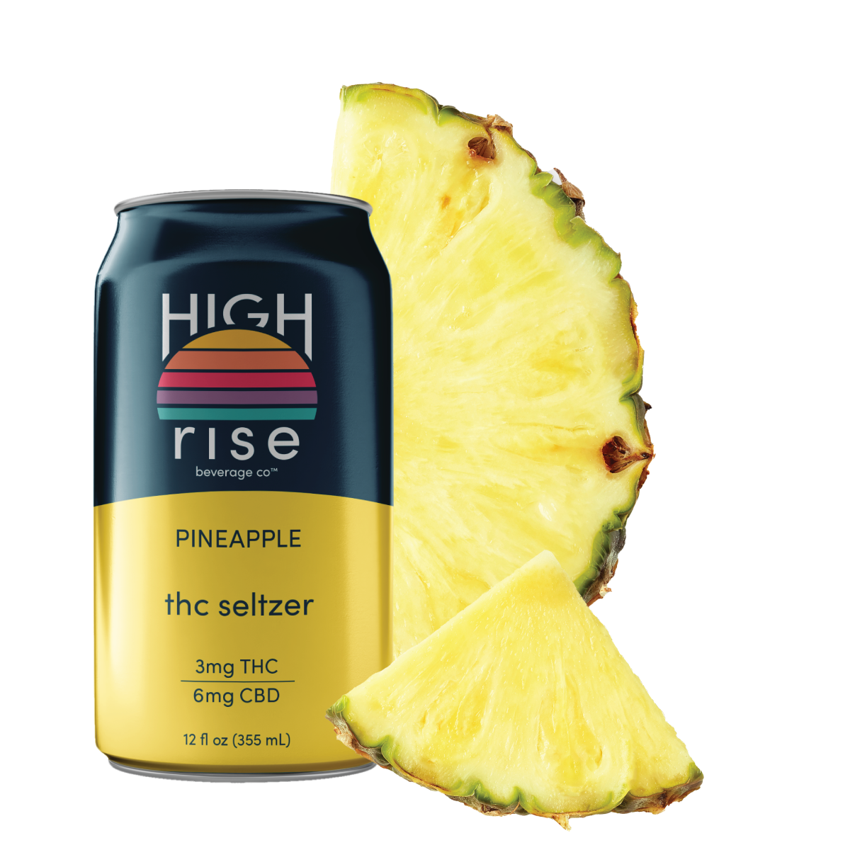 High Rise THC Seltzer — 3mg Pineapple