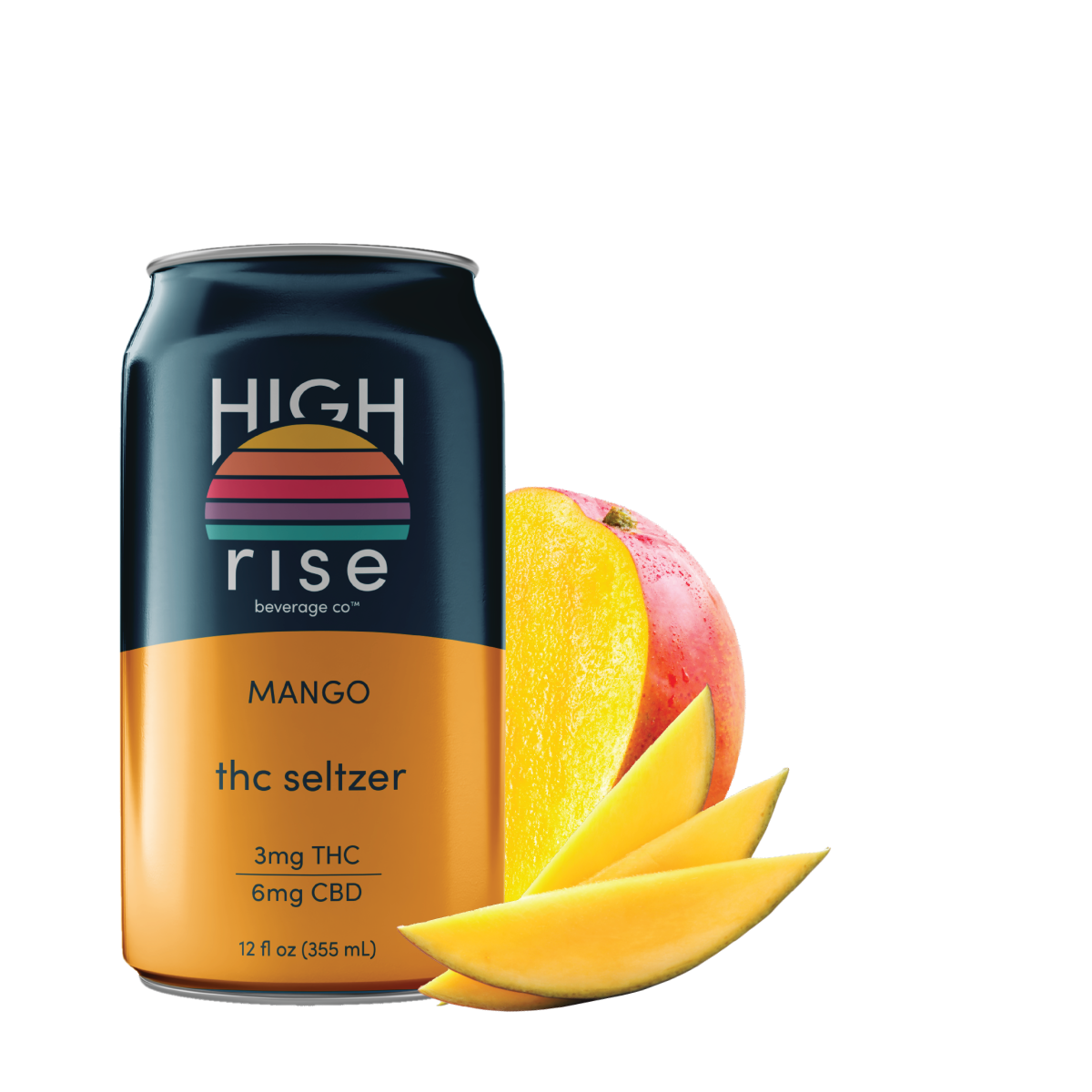 High Rise THC Seltzer — 3mg Mango