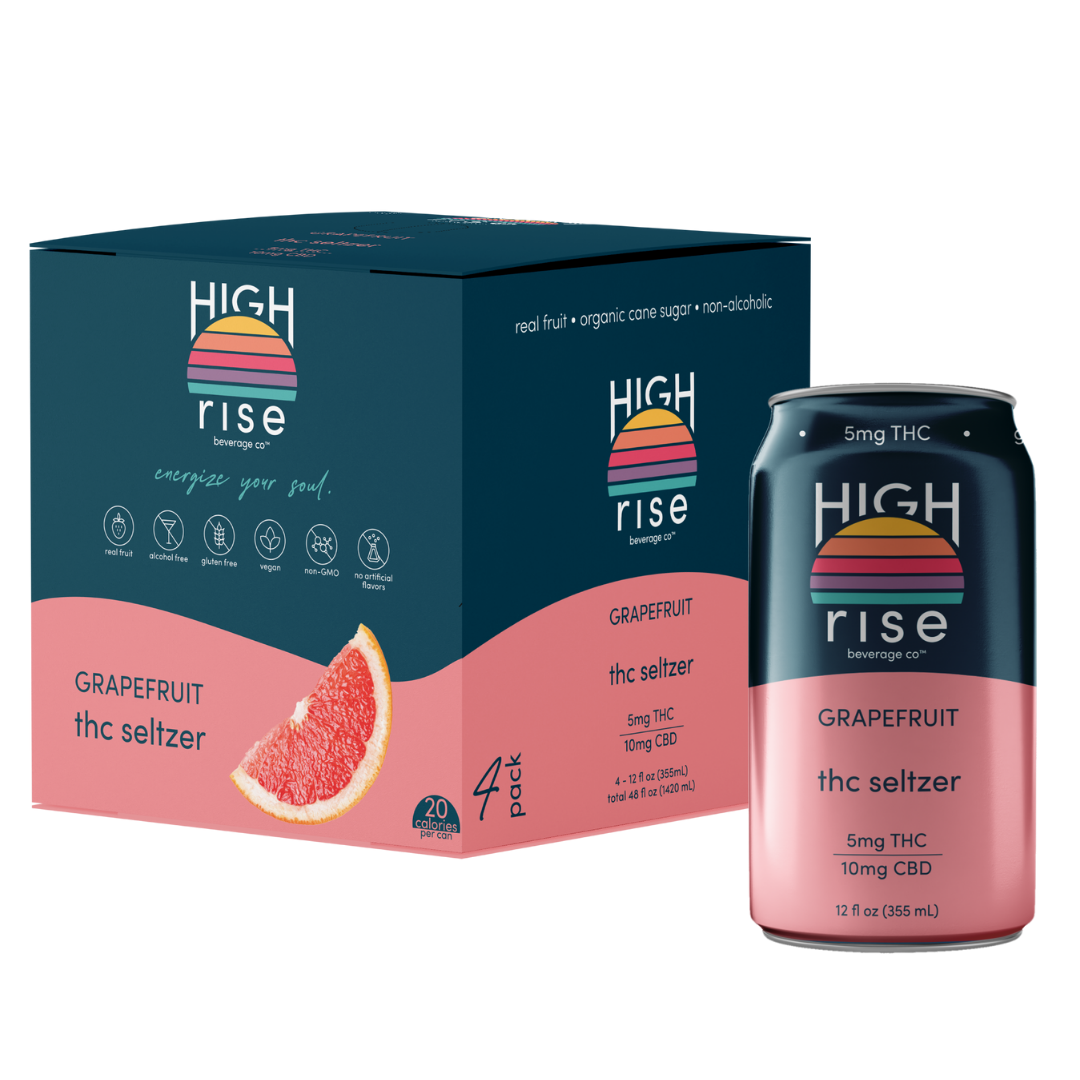 High Rise THC Seltzer — 5mg Grapefruit