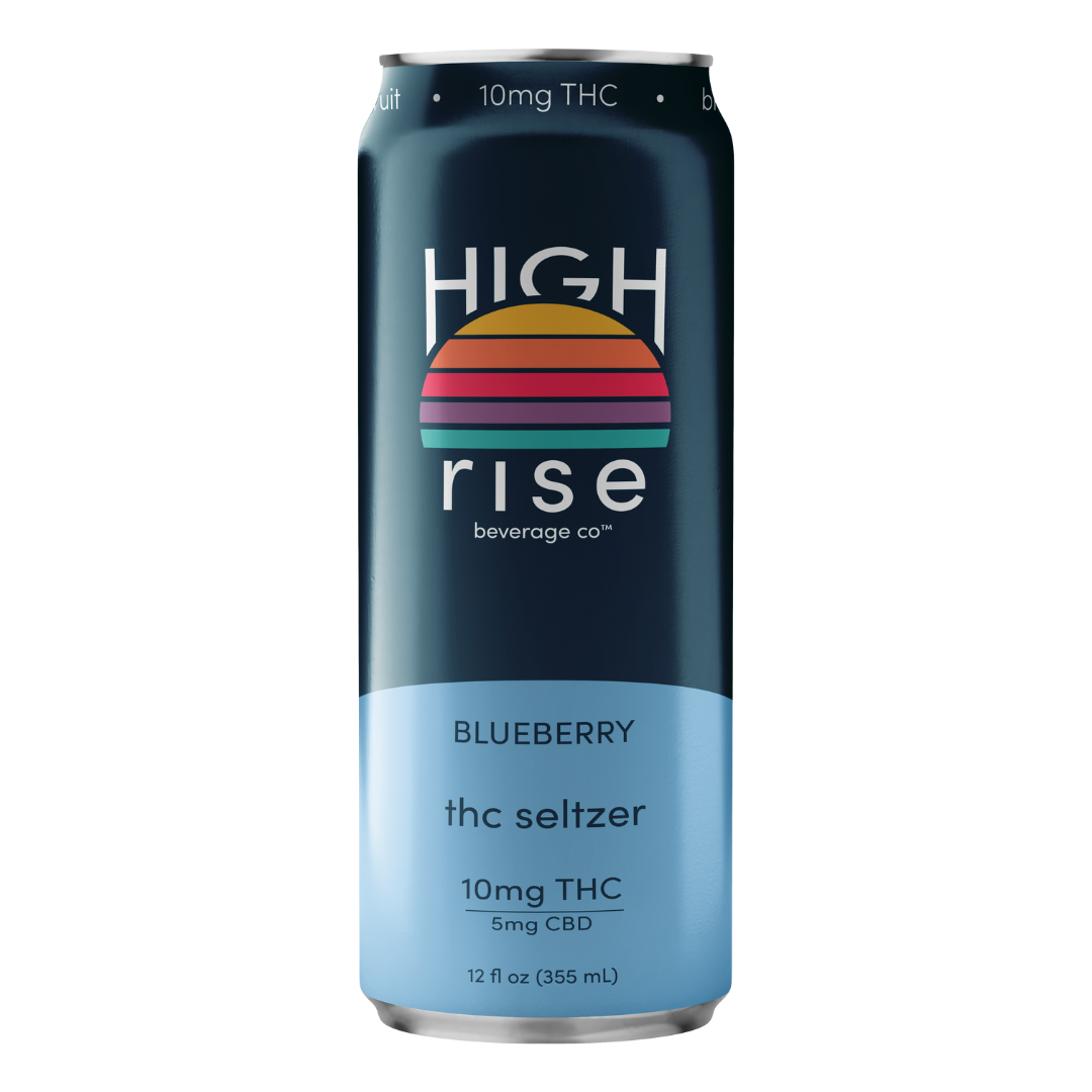 High Rise THC Seltzer — 10mg Blueberry