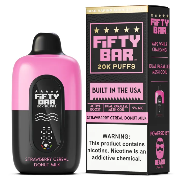 Fifty Bar Fifty Bar 20000 Black Series Strawberry Cereal Donut Milk