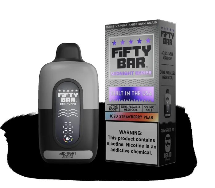 Fifty Bar Fifty Bar 20000 Midnight Series Iced Strawberry Pear