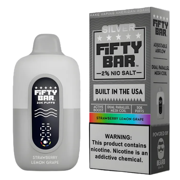 Fifty Bar Fifty Bar 20000 Silver Series Strawberry Lemon Grape