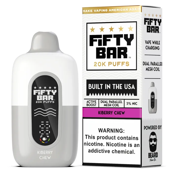 Fifty Bar Fifty Bar 20000 White Series Strawberry Kiwi Ice