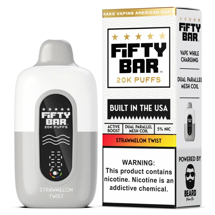 Fifty Bar Fifty Bar 20000 White Series Strawberry Watermelon Ice