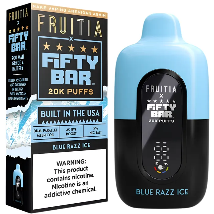 Fifty Bar Fifty Bar 20000 X Fruitia Blue Razz Ice