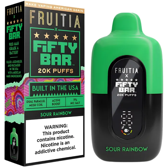 Fifty Bar Fifty Bar 20000 X Fruitia Sour Rainbow