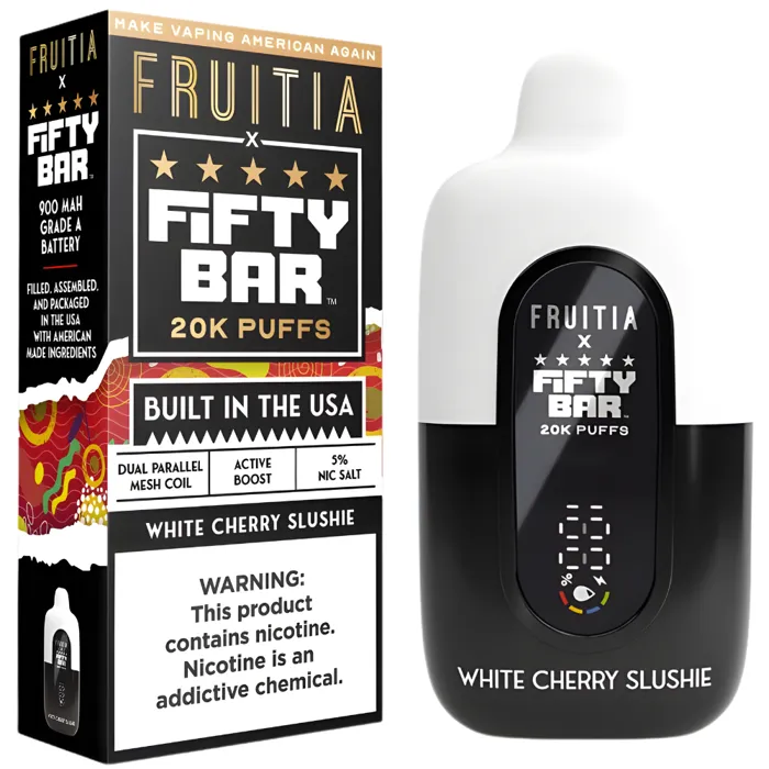 Fifty Bar Fifty Bar 20000 X Fruitia White Cherry Slushie