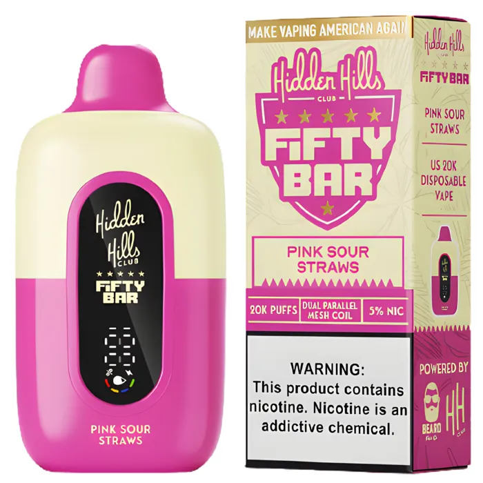 Fifty Bar Fifty Bar 20000 X Hidden Hills Pink Sour Straws