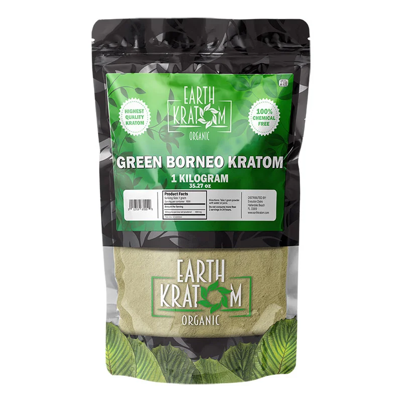 EARTH KRATOM Kratom Powder 1 Kilo Green Borneo Kratom Powder