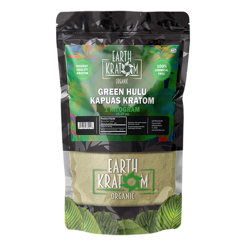 EARTH KRATOM Kratom Powder 1 Kilo Green Hulu Kratom Powder