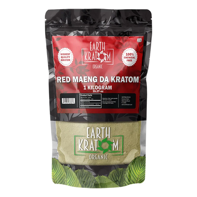 EARTH KRATOM Kratom Powder 1 Kilo Red Maeng Da Kratom Powder