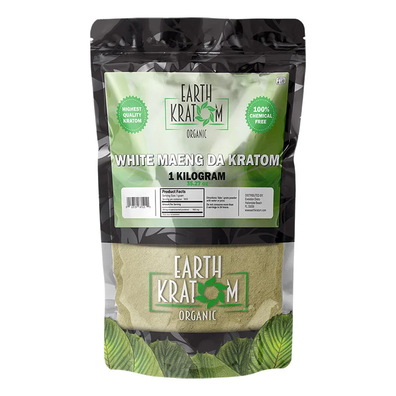 EARTH KRATOM Kratom Powder 1 Kilo White Maeng Da Kratom Powder