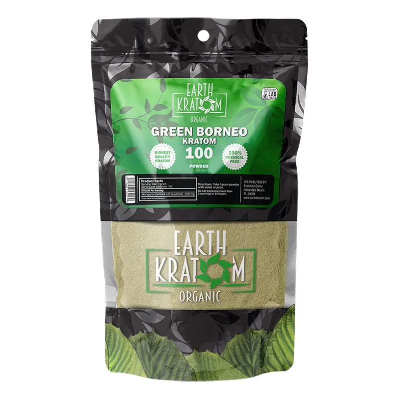 EARTH KRATOM Kratom Powder 100g Green Borneo Kratom Powder