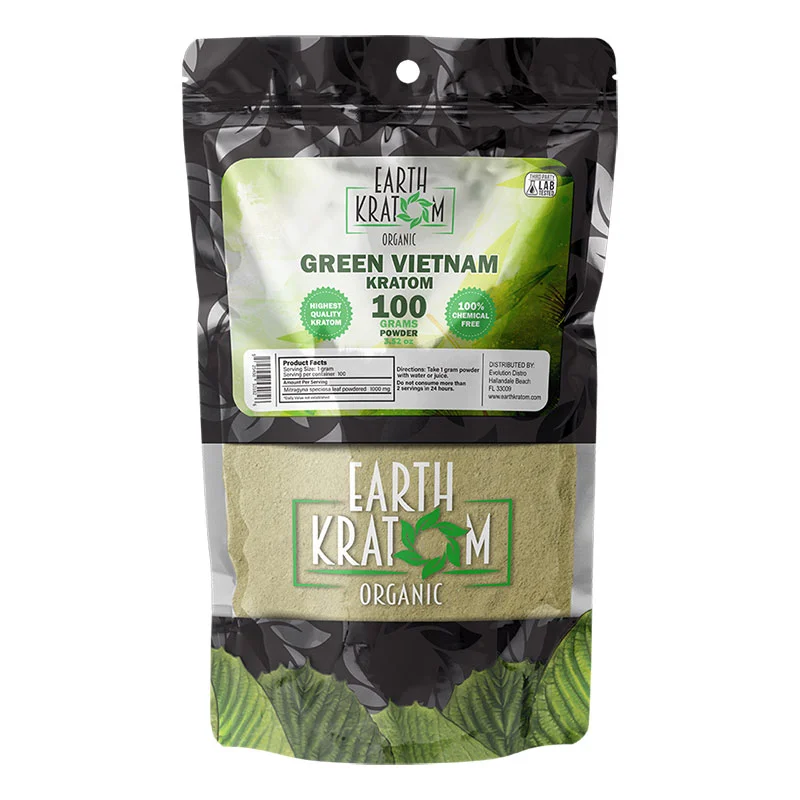 EARTH KRATOM Kratom Powder 100g Green Vietnam Kratom Powder