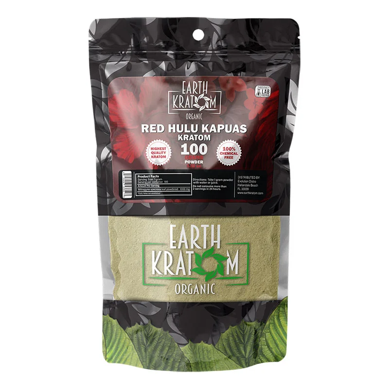 EARTH KRATOM Kratom Powder 100g Red Hulu Kratom Powder