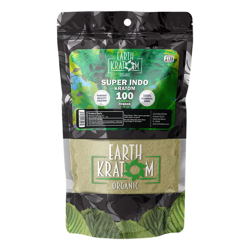 EARTH KRATOM Kratom Powder 100g Super Indo Kratom Powder
