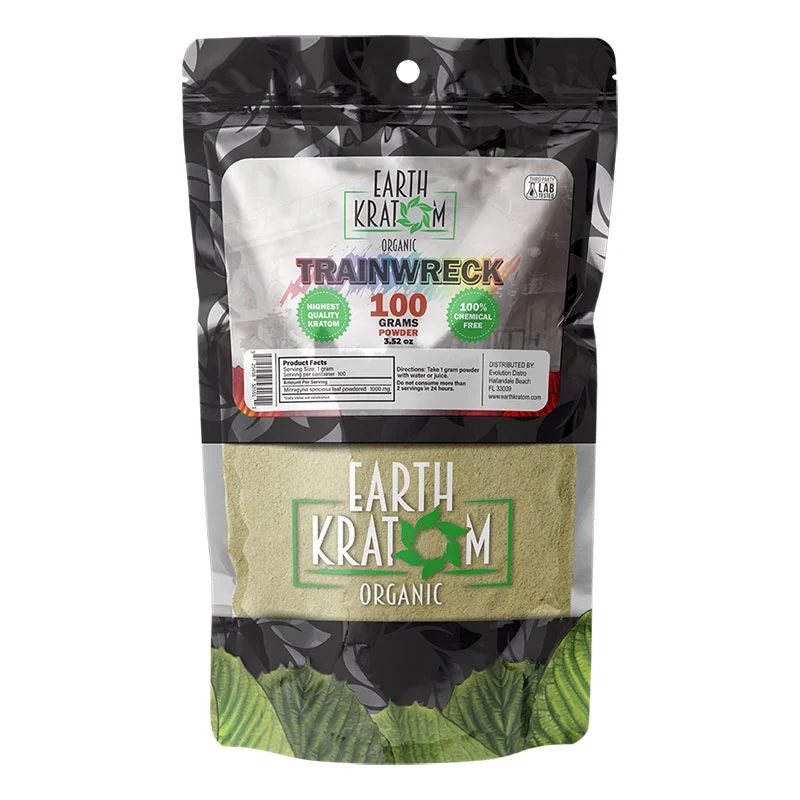 EARTH KRATOM Kratom Powder 100g Trainwreck Kratom Powder