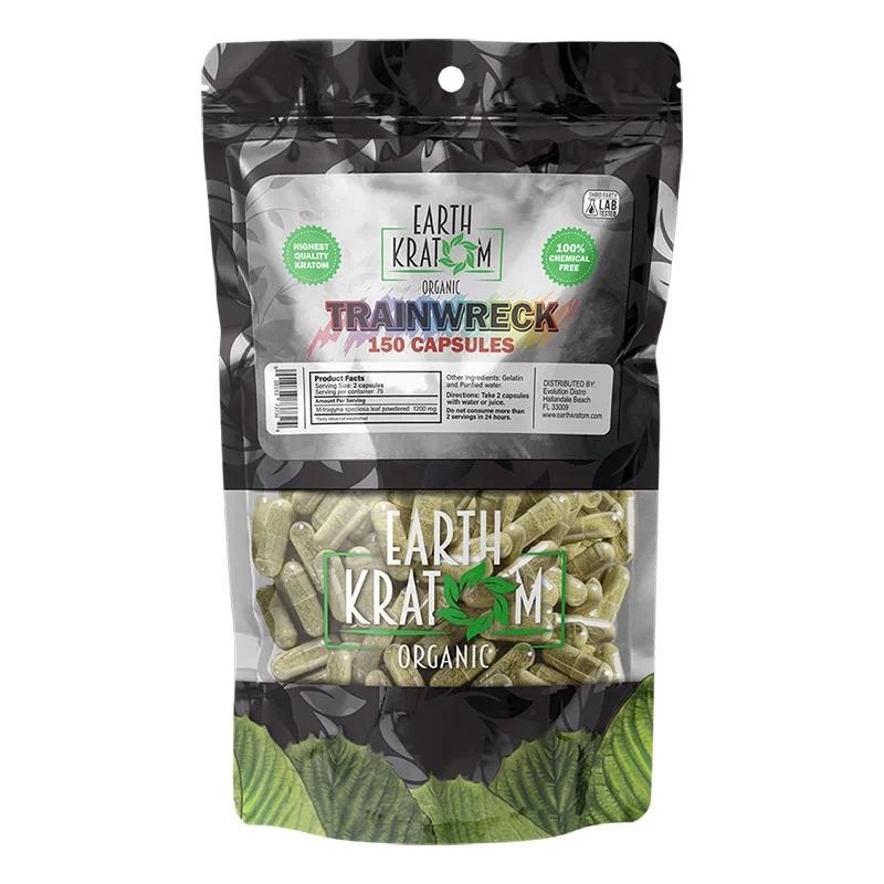 EARTH KRATOM Kratom Capsules 150ct White Borneo Kratom Capsules