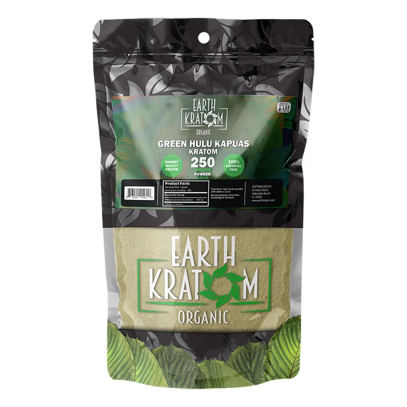 EARTH KRATOM Kratom Powder 250g Green Hulu Kratom Powder