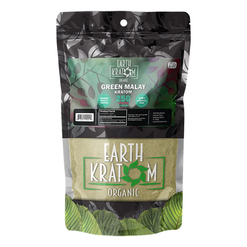 EARTH KRATOM Kratom Powder 250g Green Malay Kratom Powder