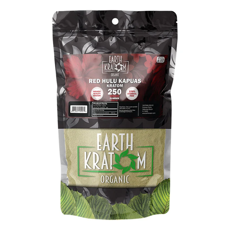 EARTH KRATOM Kratom Powder 250g Red Hulu Kratom Powder