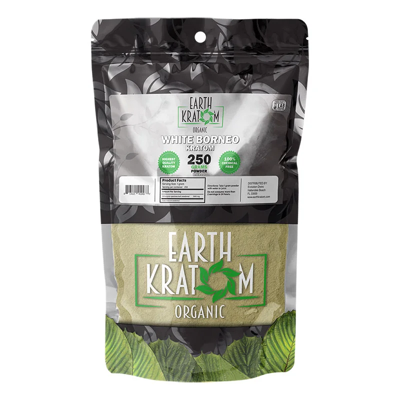 EARTH KRATOM Kratom Powder 250g White Borneo Kratom Powder