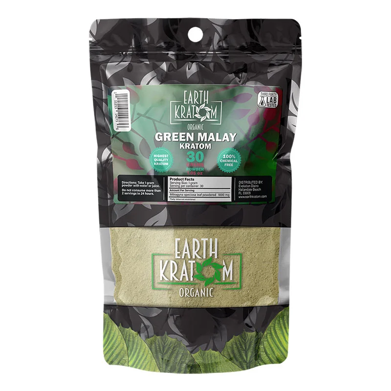 EARTH KRATOM Kratom Powder 30g Green Malay Kratom Powder