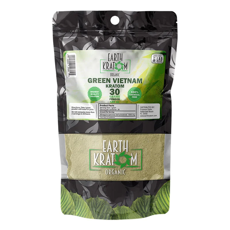 EARTH KRATOM Kratom Powder 30g Green Vietnam Kratom Powder
