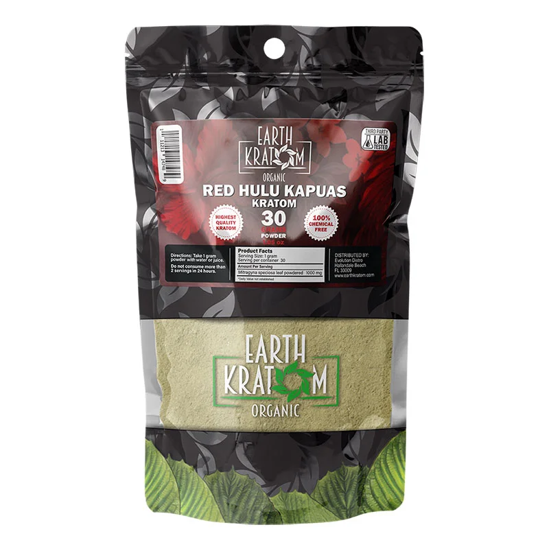 EARTH KRATOM Kratom Powder 30g Red Hulu Kratom Powder