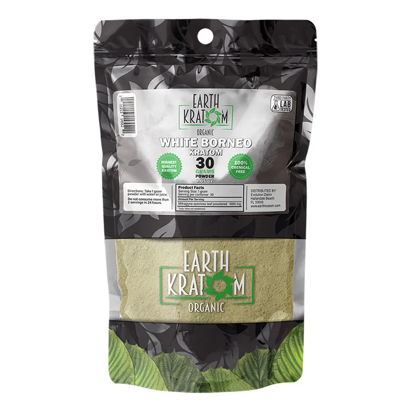 EARTH KRATOM Kratom Powder 30g White Borneo Kratom Powder