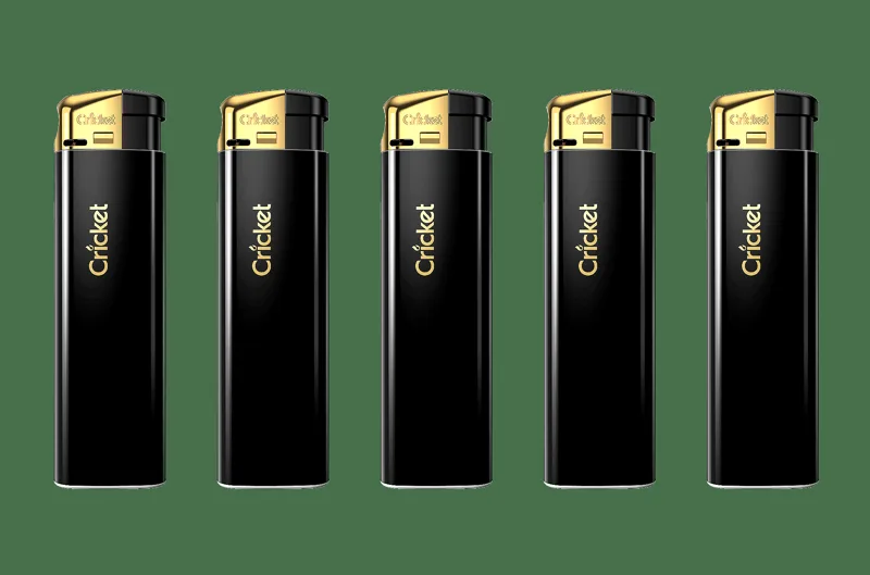 Cricket Electronic Pocket Lighters Electronic Original Black Gold