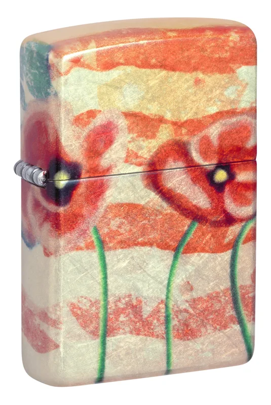 Zippo Windproof Lighter — Americana & Patriotic American Poppie Design