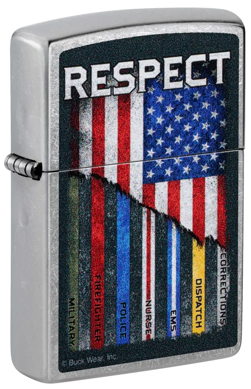 Zippo Windproof Lighter — Americana & Patriotic Buck Wear™ Respect Design