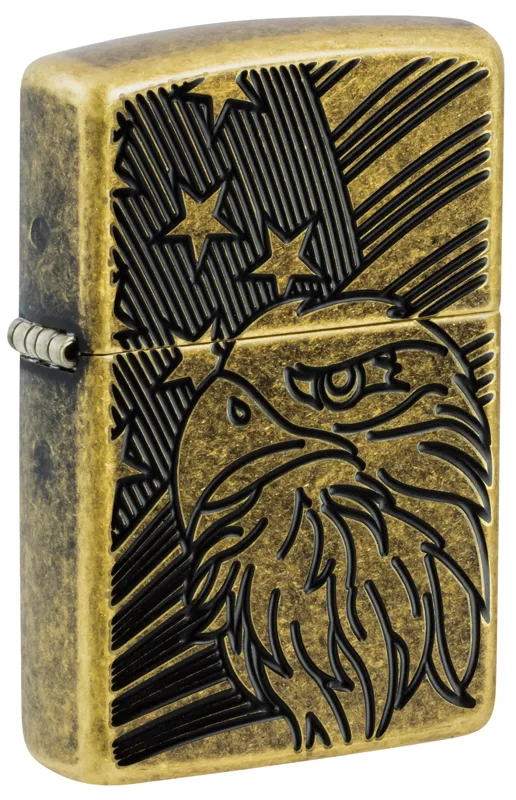 Zippo Windproof Lighter — Americana & Patriotic Eagle and Flag Design