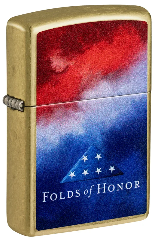Zippo Windproof Lighter — Americana & Patriotic Folds of Honor Clouds Design