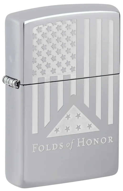 Zippo Windproof Lighter — Americana & Patriotic Folds of Honor Etched Flag Design