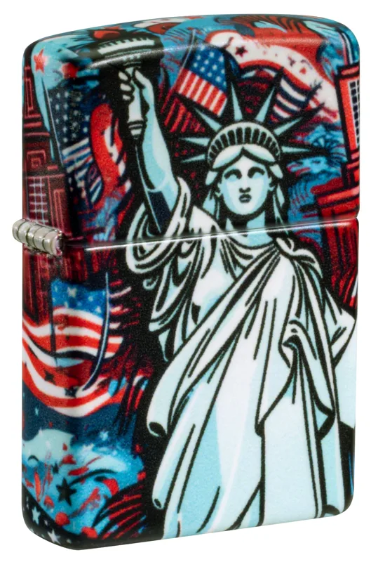 Zippo Windproof Lighter — Americana & Patriotic Lady Liberty Design