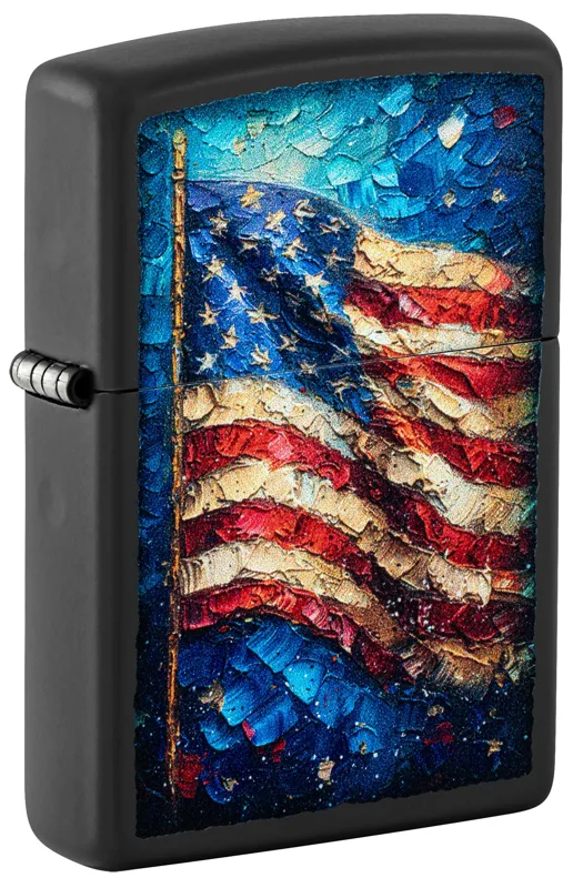 Zippo Windproof Lighter — Americana & Patriotic Painted Flag Design