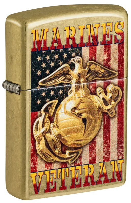 Zippo Windproof Lighter — Americana & Patriotic U.S. Marine Corps Veteran Design