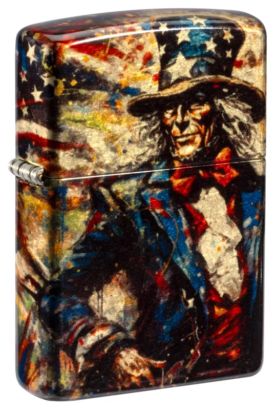 Zippo Windproof Lighter — Americana & Patriotic Uncle Sam Fusion Design