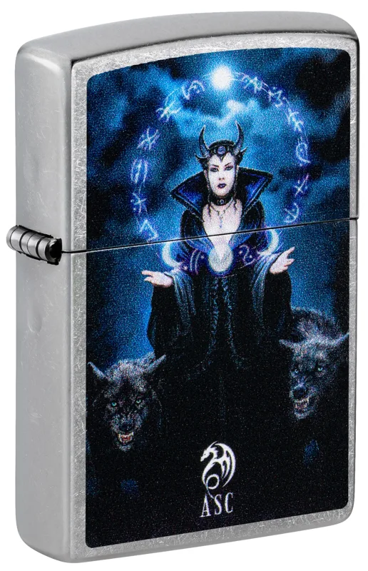 Zippo Windproof Lighter — Animals & Wildlife Anne Stokes Moon Witch Design