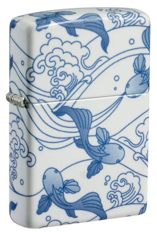 Zippo Windproof Lighter — Animals & Wildlife Porcelain Koi Design