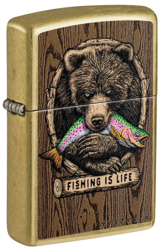 Zippo Windproof Lighter — Animals & Wildlife Rietveld Fishing is Life Design