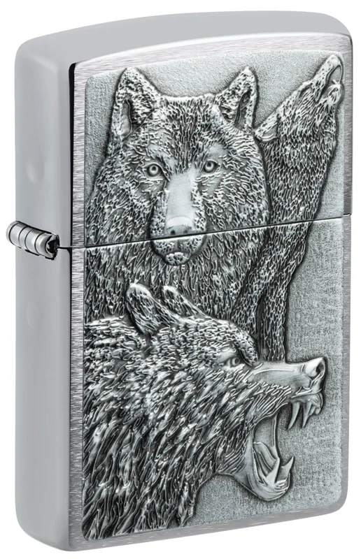 Zippo Windproof Lighter — Animals & Wildlife Wolf Pack Emblem