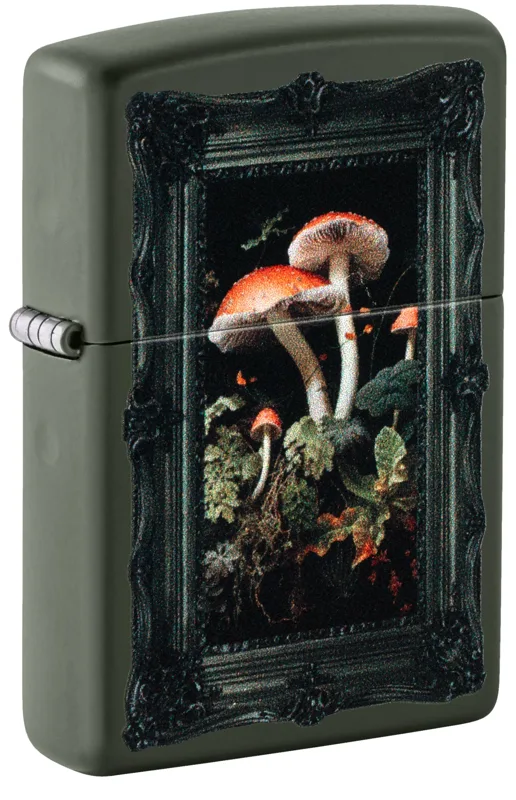 Zippo Windproof Lighter — Cannabis & Counterculture Framed Fungi Design