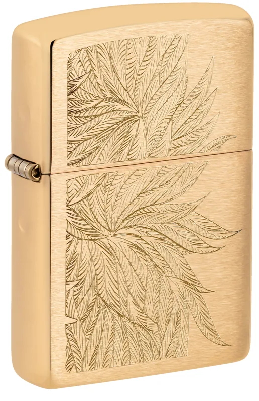 Zippo Windproof Lighter — Cannabis & Counterculture Lush Leaves Design