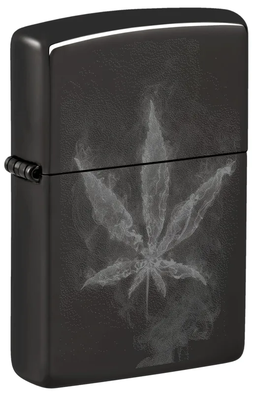 Zippo Windproof Lighter — Cannabis & Counterculture Wispy Leaf Design